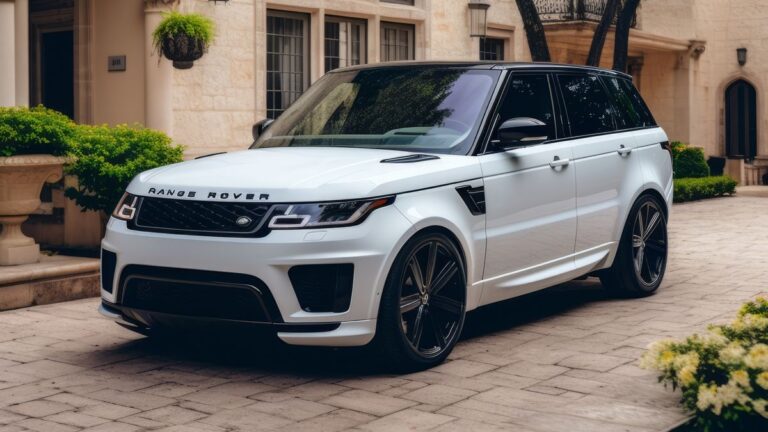 Luxury Range Rover with enhanced gloss finish from premium paint protection and wheel ceramic coating, showcasing sleek design and high-end detailing.