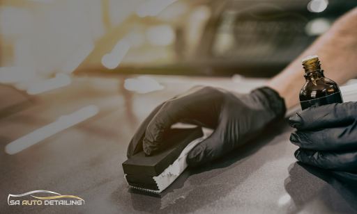 Ceramic Coatings Pad on a Vehicle