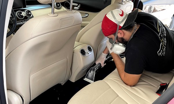 Mobile Interior Detailing on a Landrover